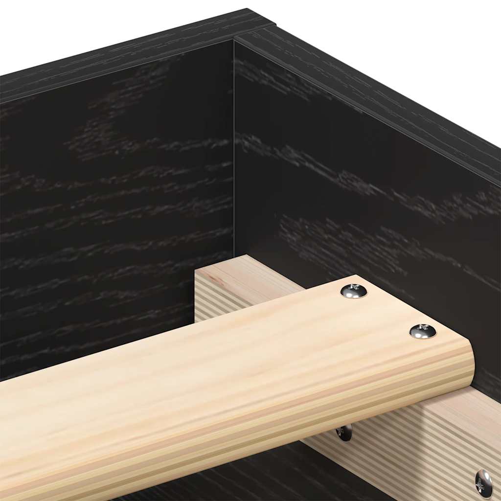 Bed Frame without Mattress Black Oak 120x190 cm Engineered Wood