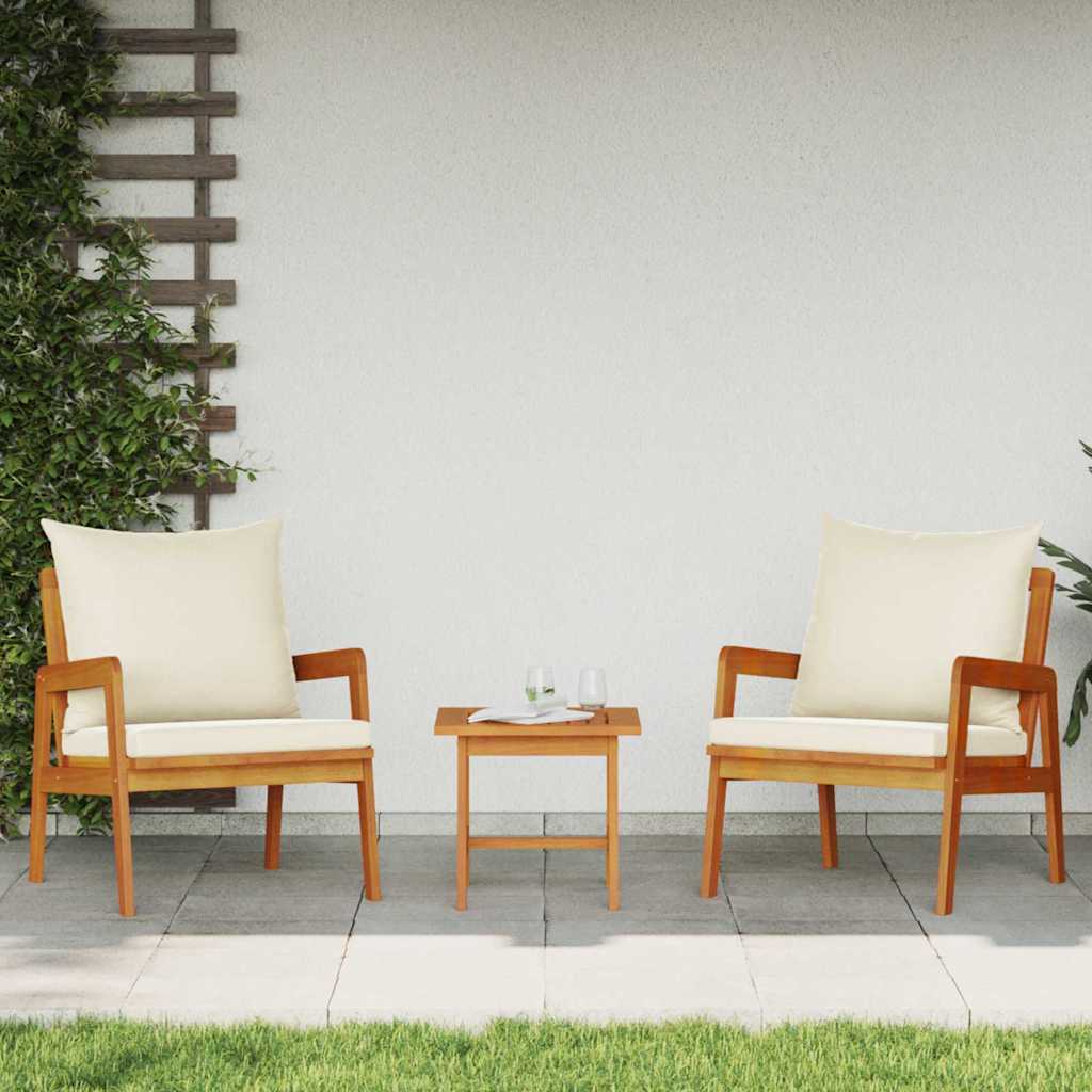 Garden Chair with Cushion 2 pcs Brown Solid Acacia wood