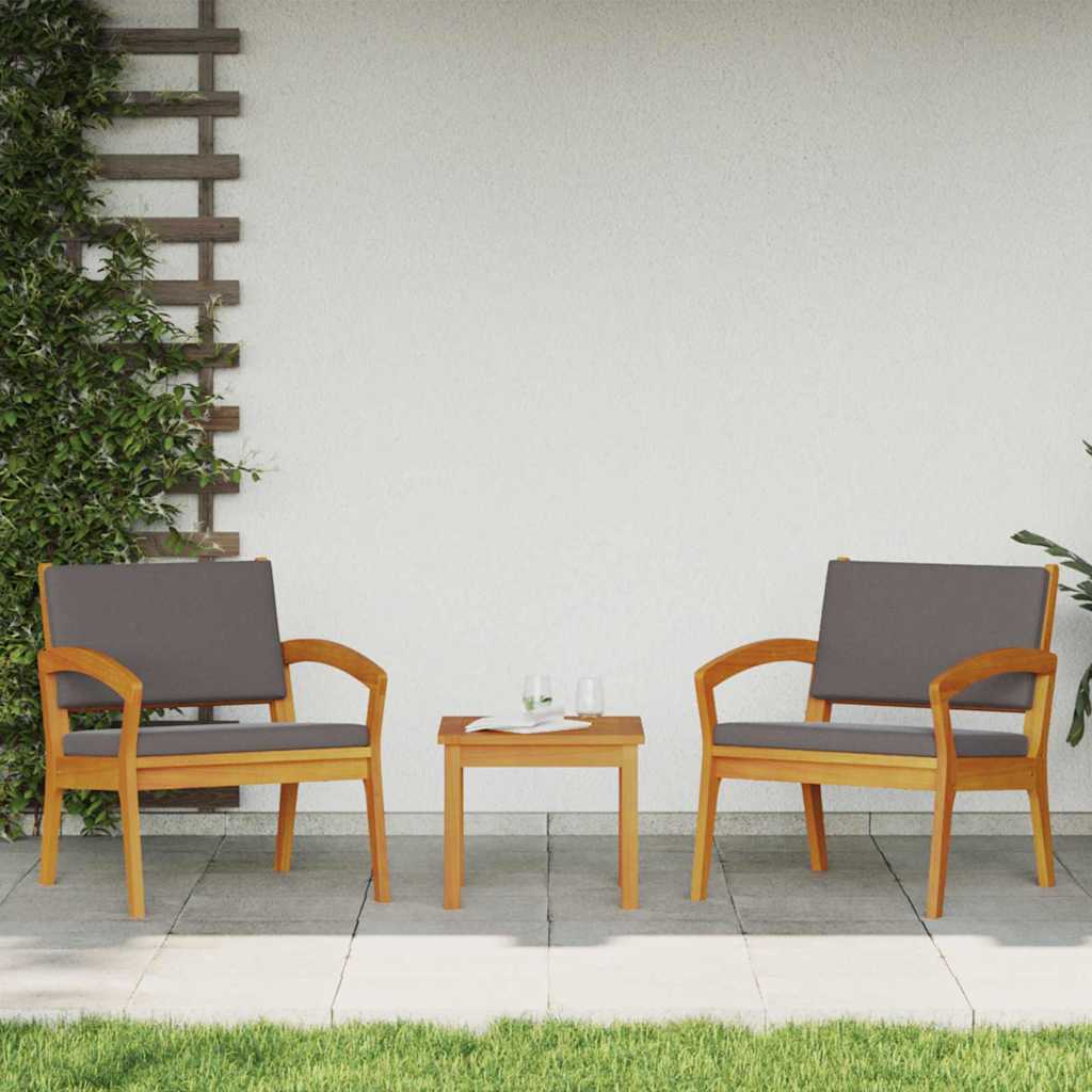 Garden Chair with Cushion 2 pcs Brown Solid Acacia wood