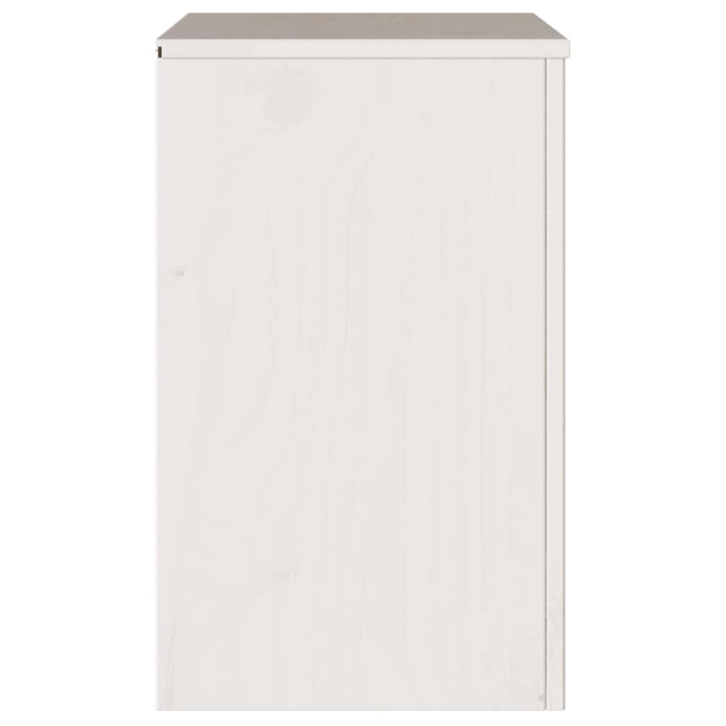 Bedside Cabinet Drammen White 45 x 35 x 56 cm Solid pine wood
