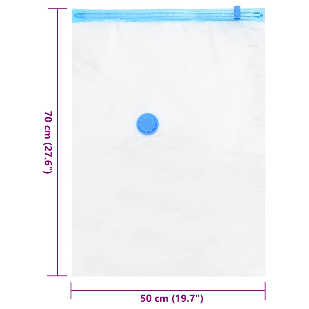 Vacuum Storage Bags 50 pcs Transparent and blue 70 x 50 cm