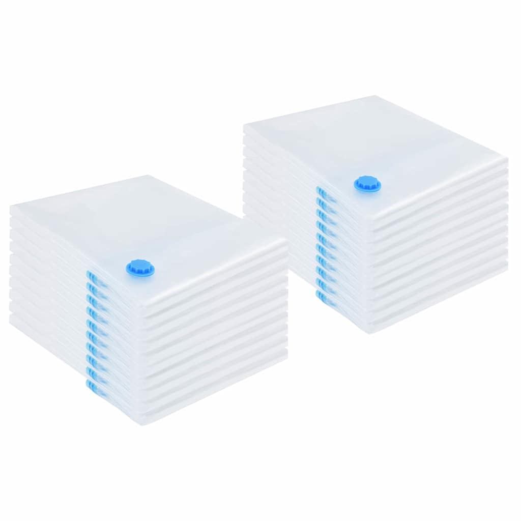Vacuum Storage Bags 20 pcs Transparent and blue 100 x 80 cm