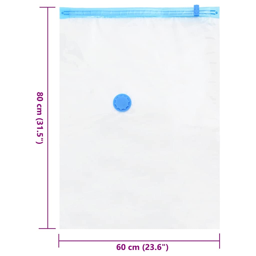 Vacuum Storage Bags 5 pcs Transparent and blue 80 x 60 cm