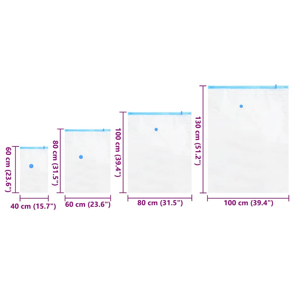 Vacuum Storage Bags 15 pcs Transparent and blue 130 x 100 cm