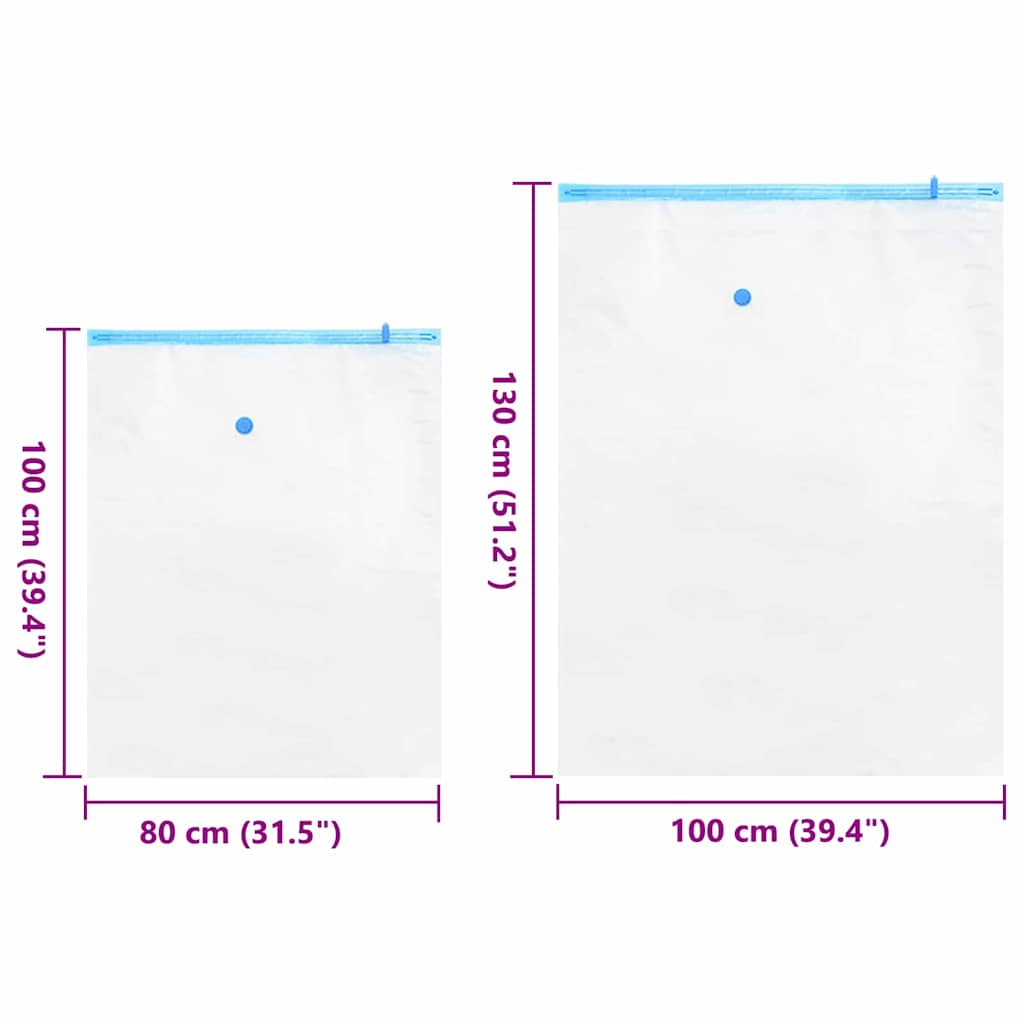 Vacuum Storage Bags 5 pcs Transparent and blue 130 x 100 cm