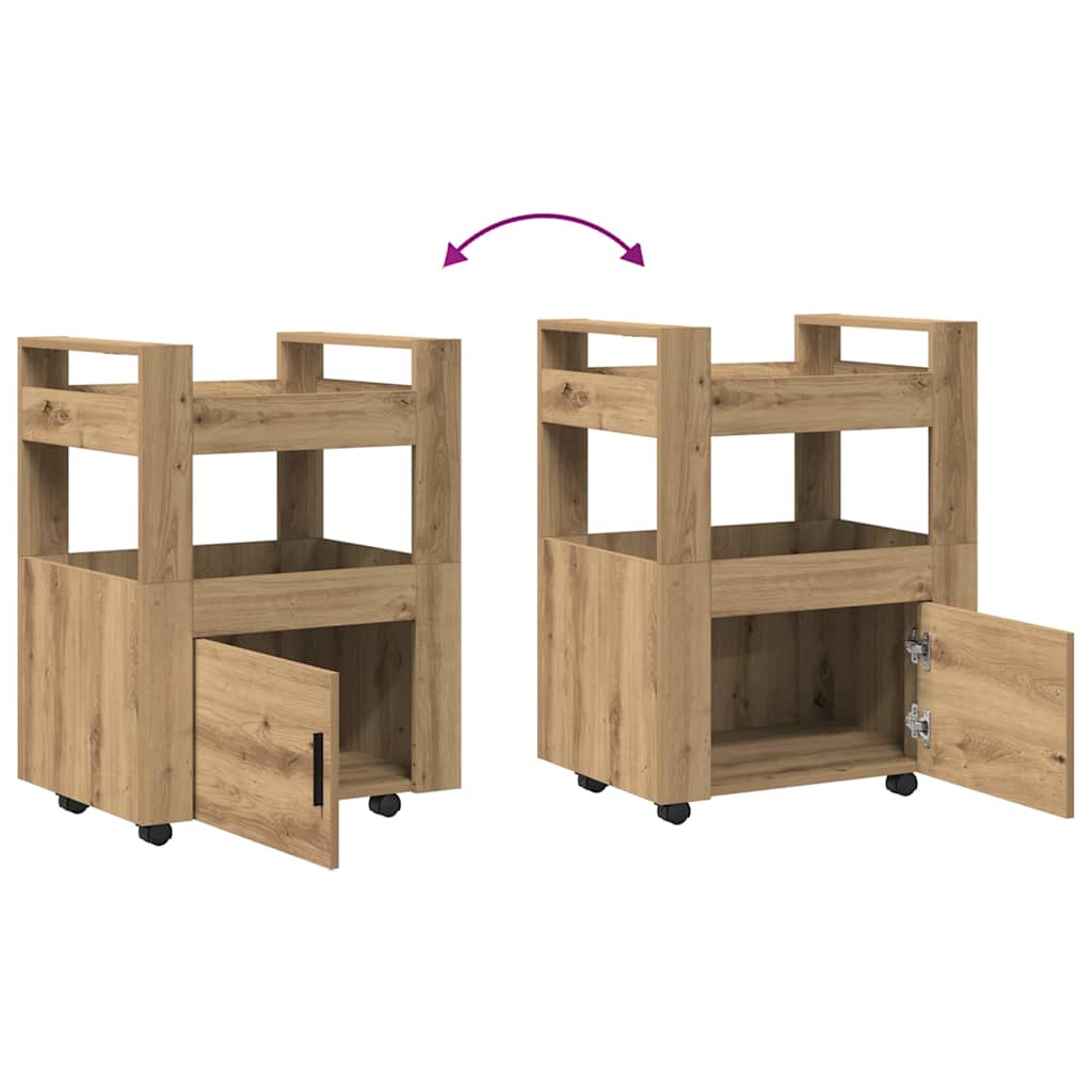 Kitchen Trolley Artisan oak 60 x 45 x 80 cm Engineered wood