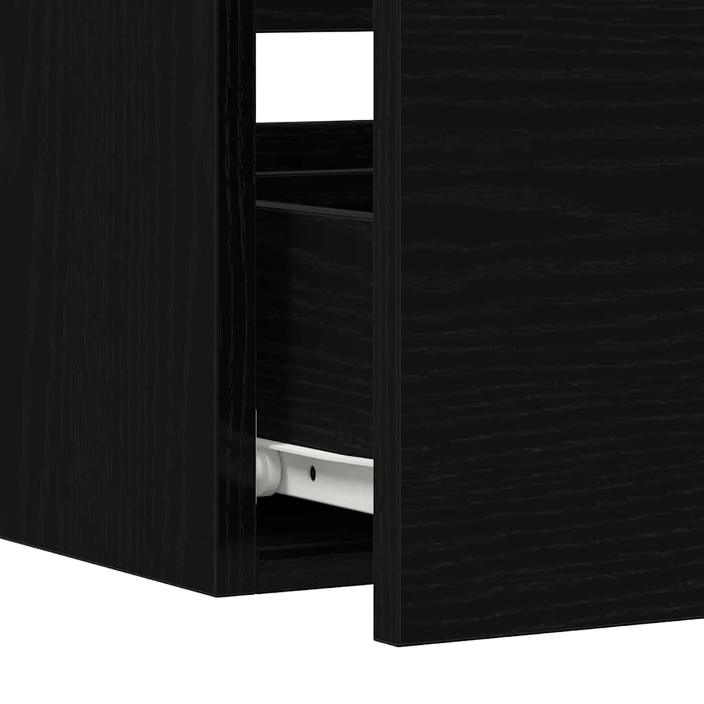 Bathroom Furniture Set 2 pcs Black Oak 80 x 38.5 x 45 cm