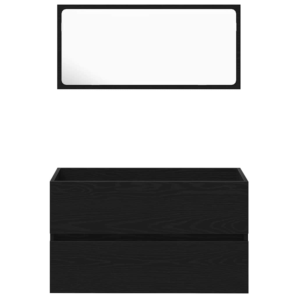 Bathroom Furniture Set 2 pcs Black Oak 80 x 38.5 x 45 cm