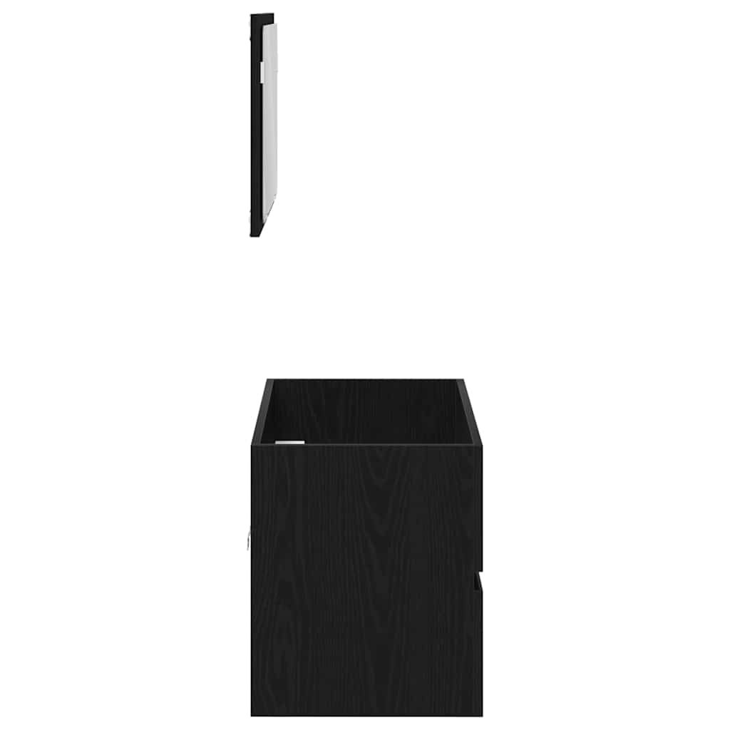 Bathroom Furniture Set 2 pcs Black Oak 80 x 38.5 x 45 cm