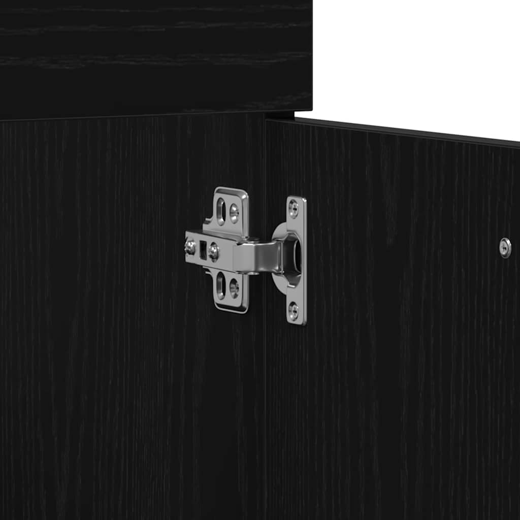 Bathroom Furniture Set 2 pcs Black Oak 90 x 38.5 x 46 cm