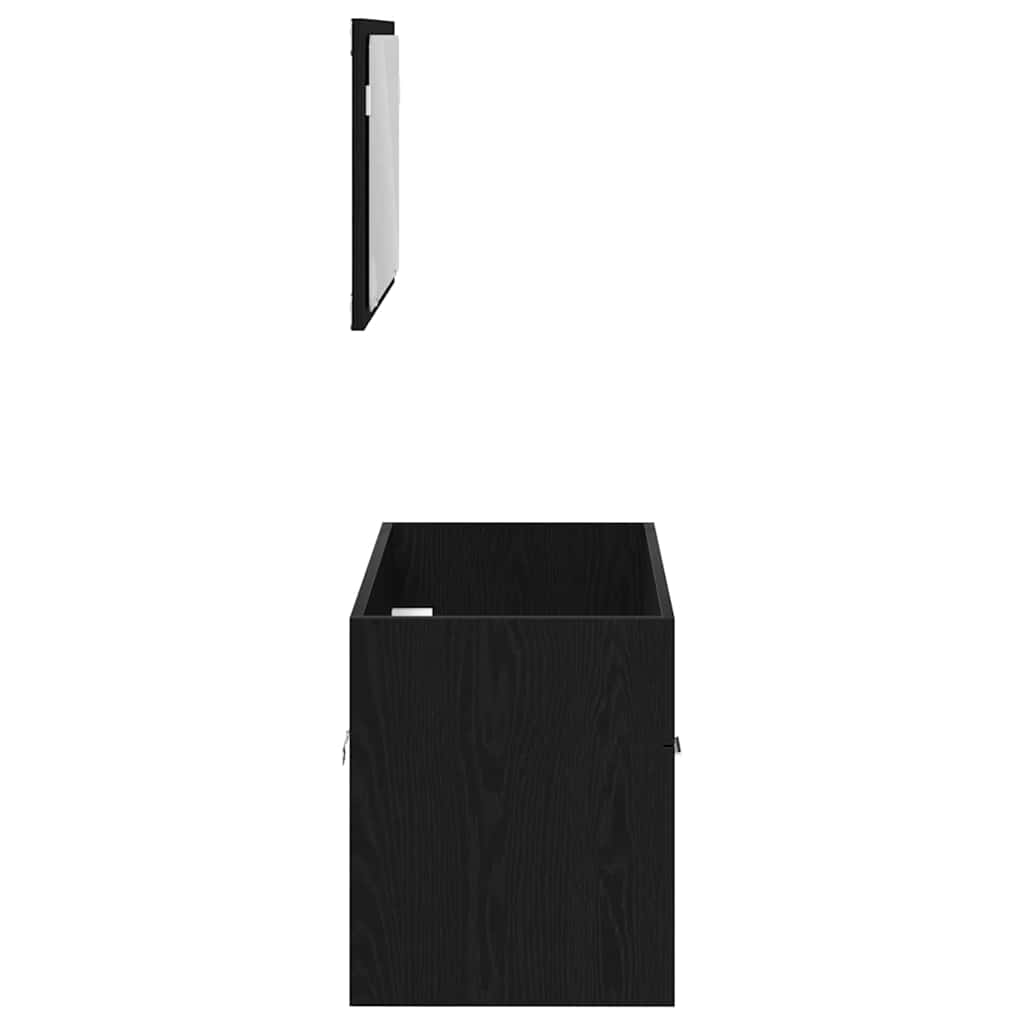 Bathroom Furniture Set 2 pcs Black Oak 90 x 38.5 x 46 cm