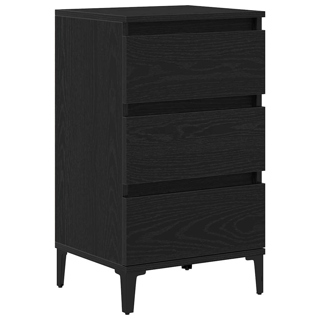 Bedside Cabinet Black Oak 40 x 35 x 70 cm Engineered wood