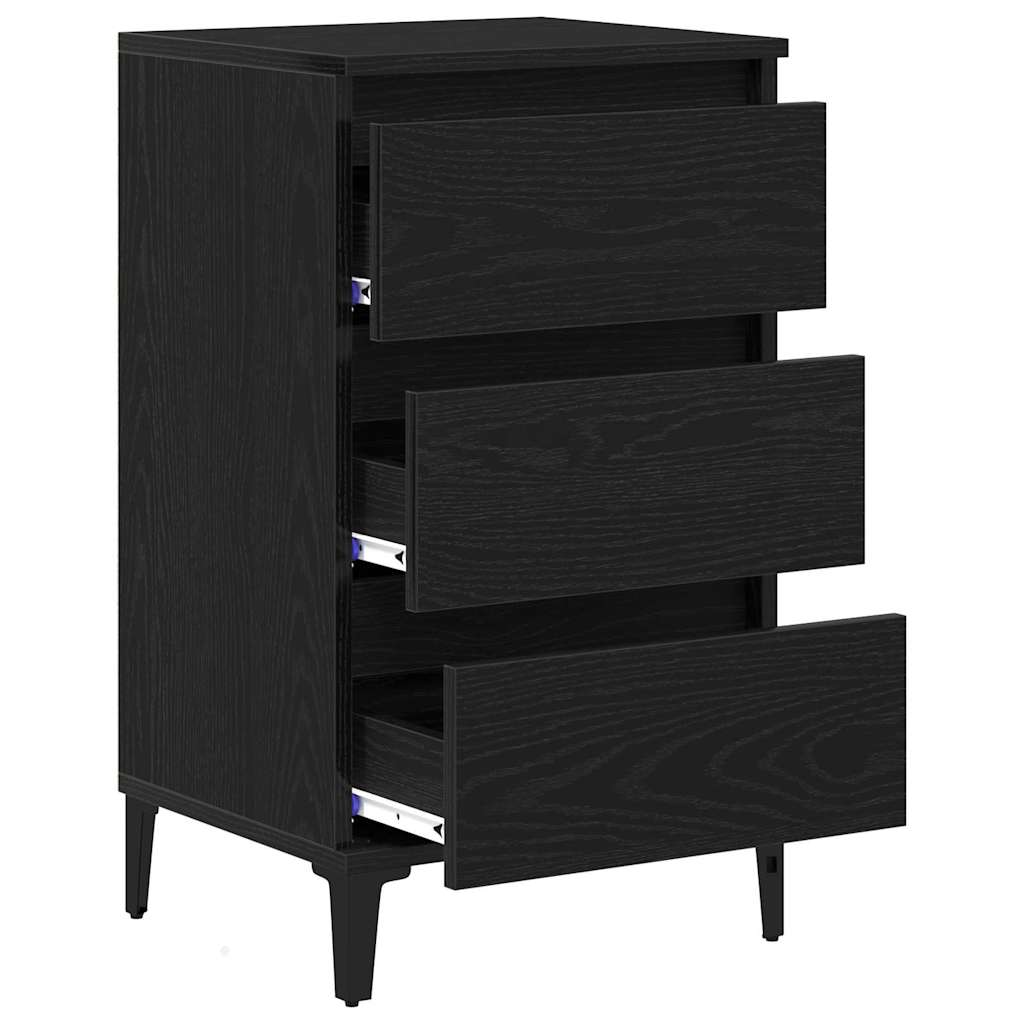 Bedside Cabinet Black Oak 40 x 35 x 70 cm Engineered wood