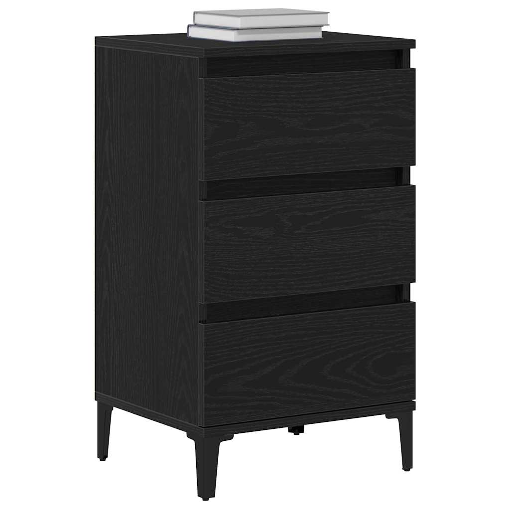 Bedside Cabinet Black Oak 40 x 35 x 70 cm Engineered wood