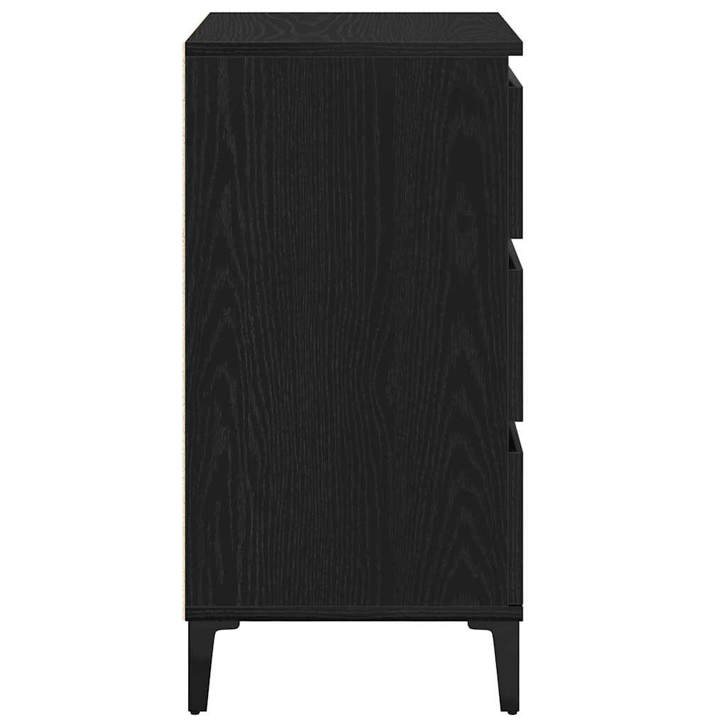 Bedside Cabinet Black Oak 40 x 35 x 70 cm Engineered wood