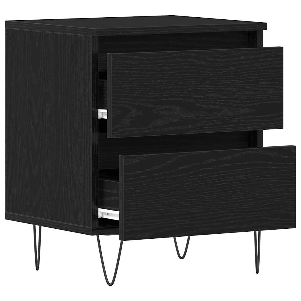 Bedside Cabinet Black oak 40 x 35 x 50 cm Engineered wood