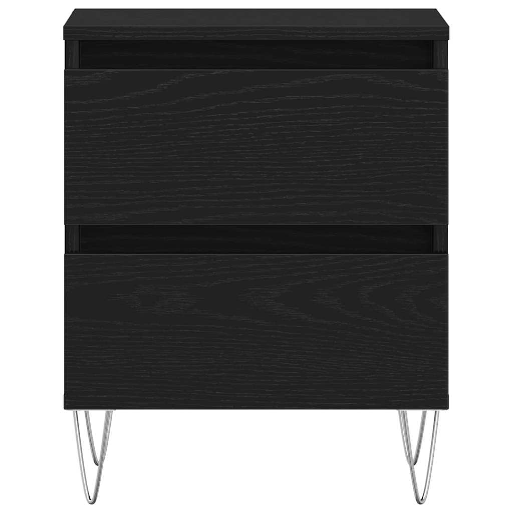 Bedside Cabinet Black oak 40 x 35 x 50 cm Engineered wood