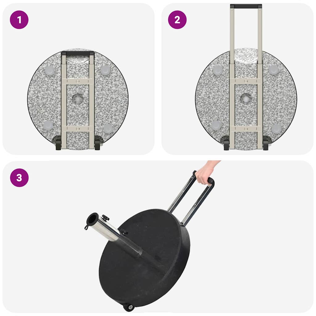 Parasol Base Black 45 x 45 x 37.5 cm Granite