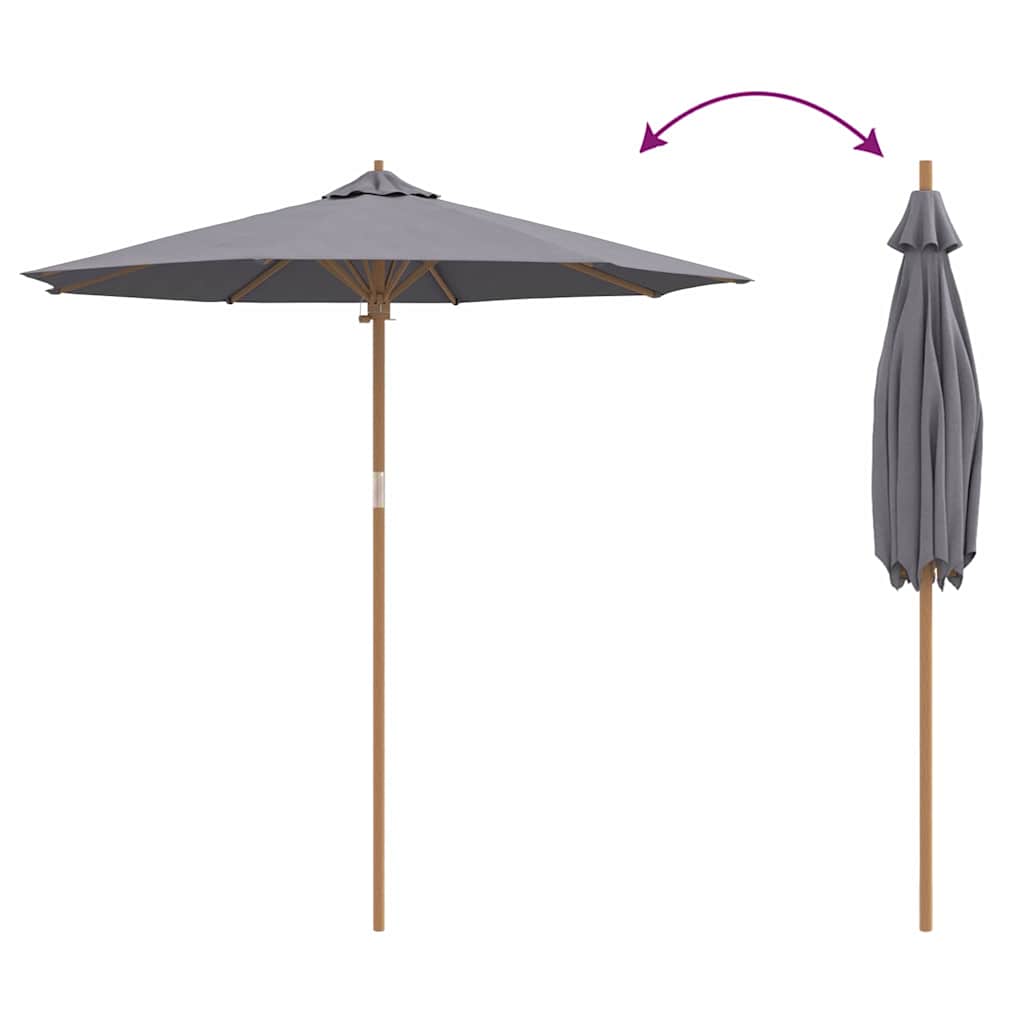 Garden Parasol Dark grey 240 x 240 x 260 cm Bamboo
