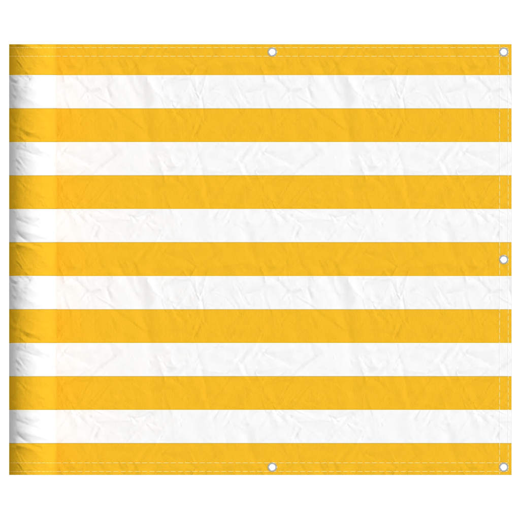 Balcony Screen Yellow and White Stripe 90x1000 cm
