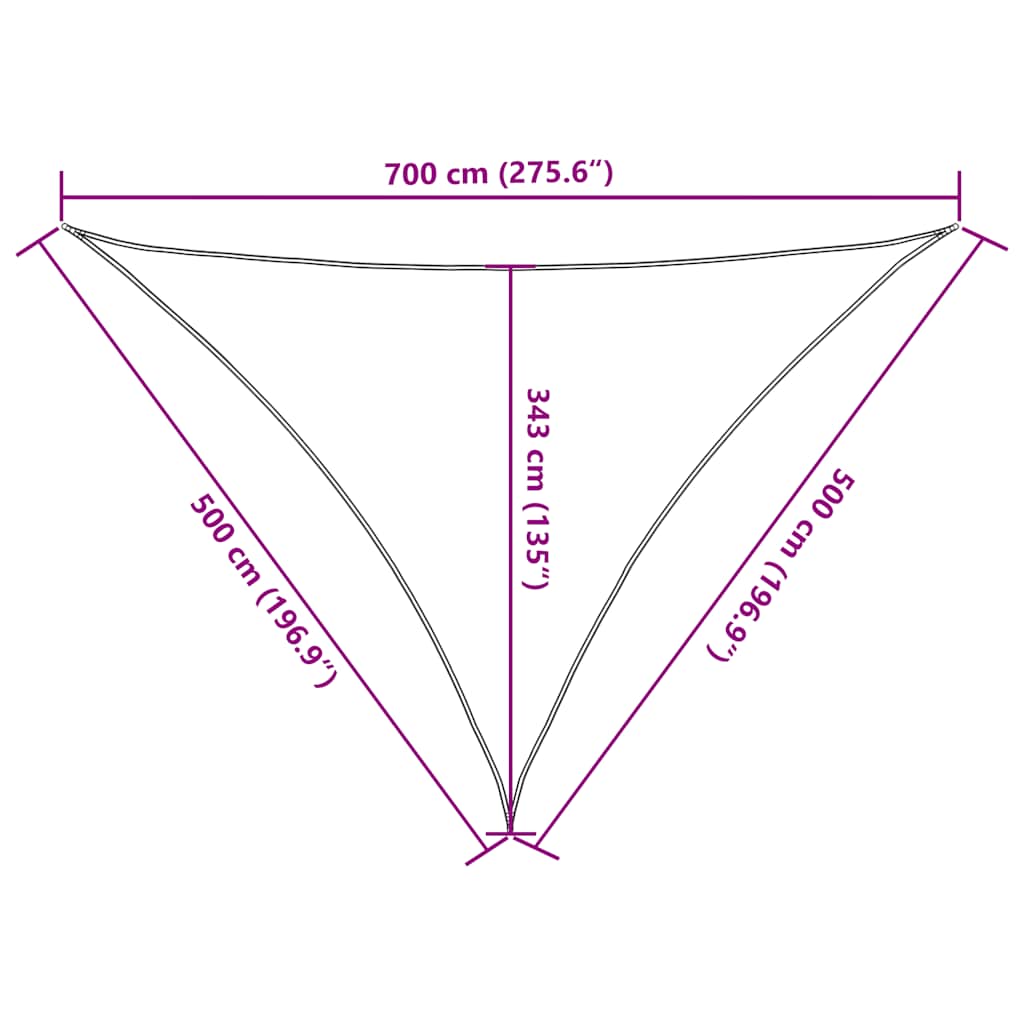 Sun Shade Sail Red 7x5x5 m 100% Polyester Oxford