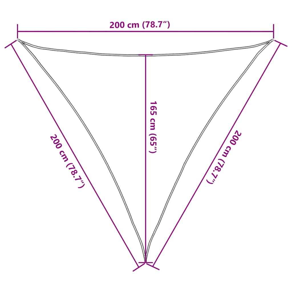 Sun Shade Sail Brown 2x2x2 m 100% Polyester Oxford