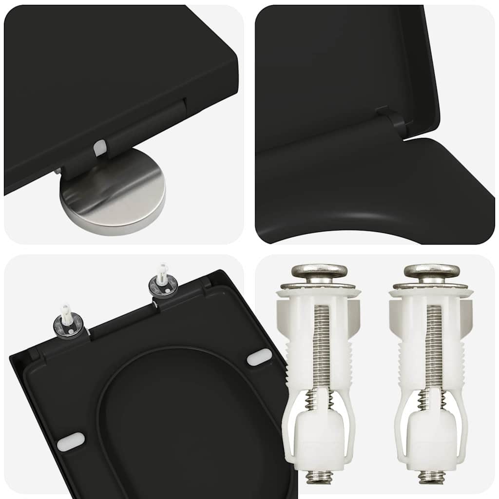 Quick Release Toilet suitable for Seat Black 46.2 x 36 x 4.3 cm