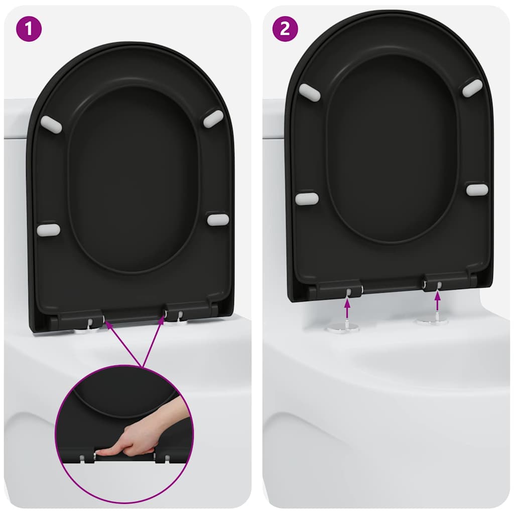 Quick Release Toilet suitable for Seat Black 46.2 x 36 x 4.3 cm