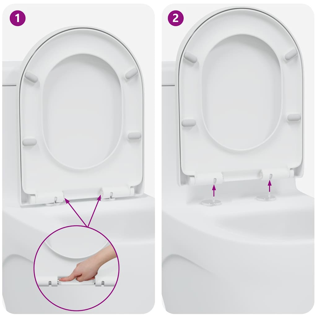 Quick Release Toilet suitable for Seat White 46.2 x 36 x 4.3 cm