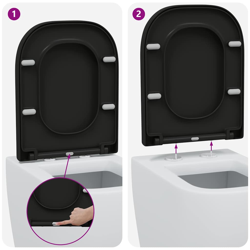 Quick Release Toilet suitable for Seat Black 44.5 x 35 x 3.6 cm