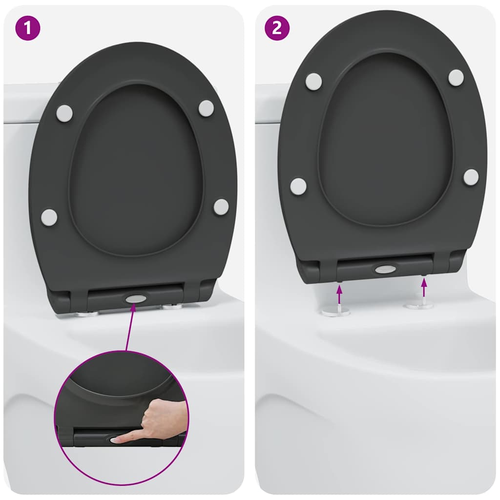 Quick Release Toilet suitable for Seat Anthracite
