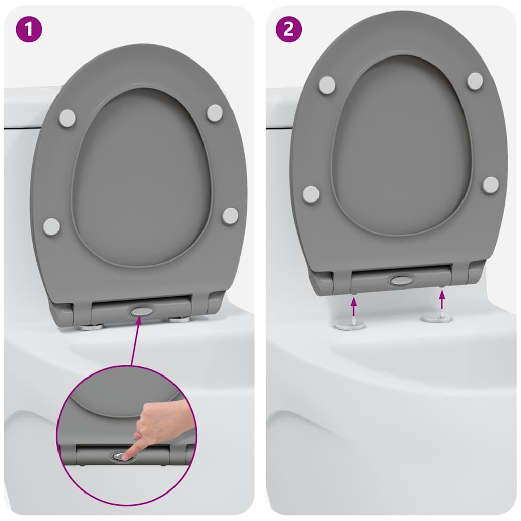 Quick Release Toilet suitable for Seat Grey