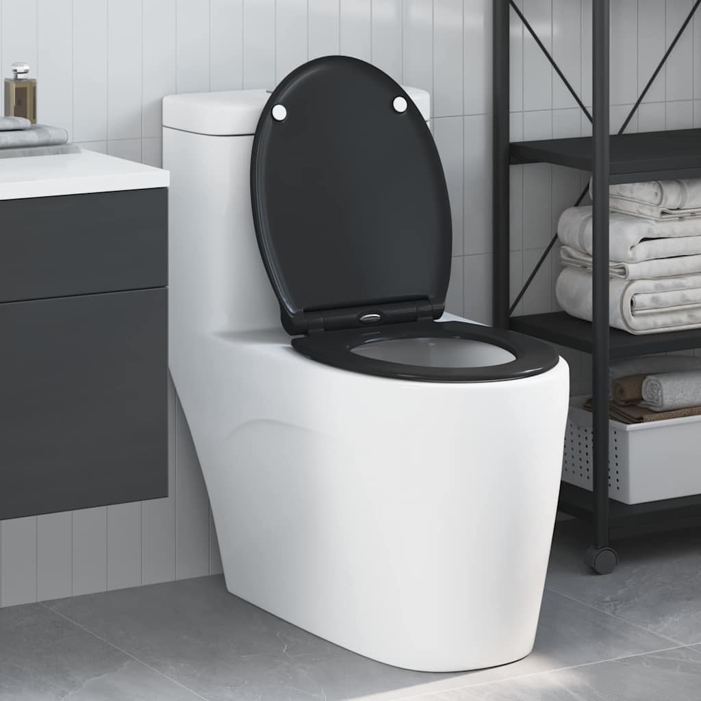Quick Release Toilet suitable for Seat Black 45.5 x 37.5 x 3.8 cm Duroplast