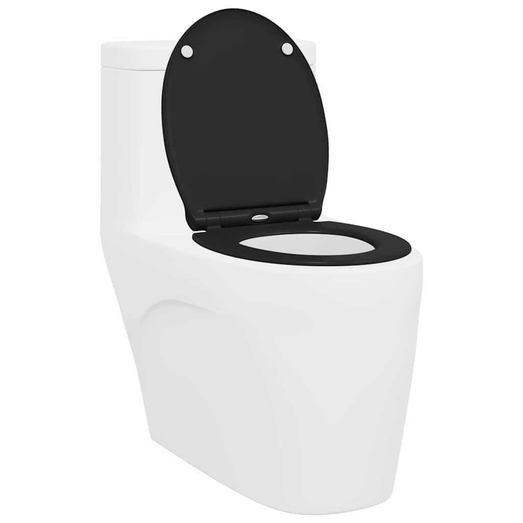 Quick Release Toilet suitable for Seat Black 45.5 x 37.5 x 3.8 cm Duroplast