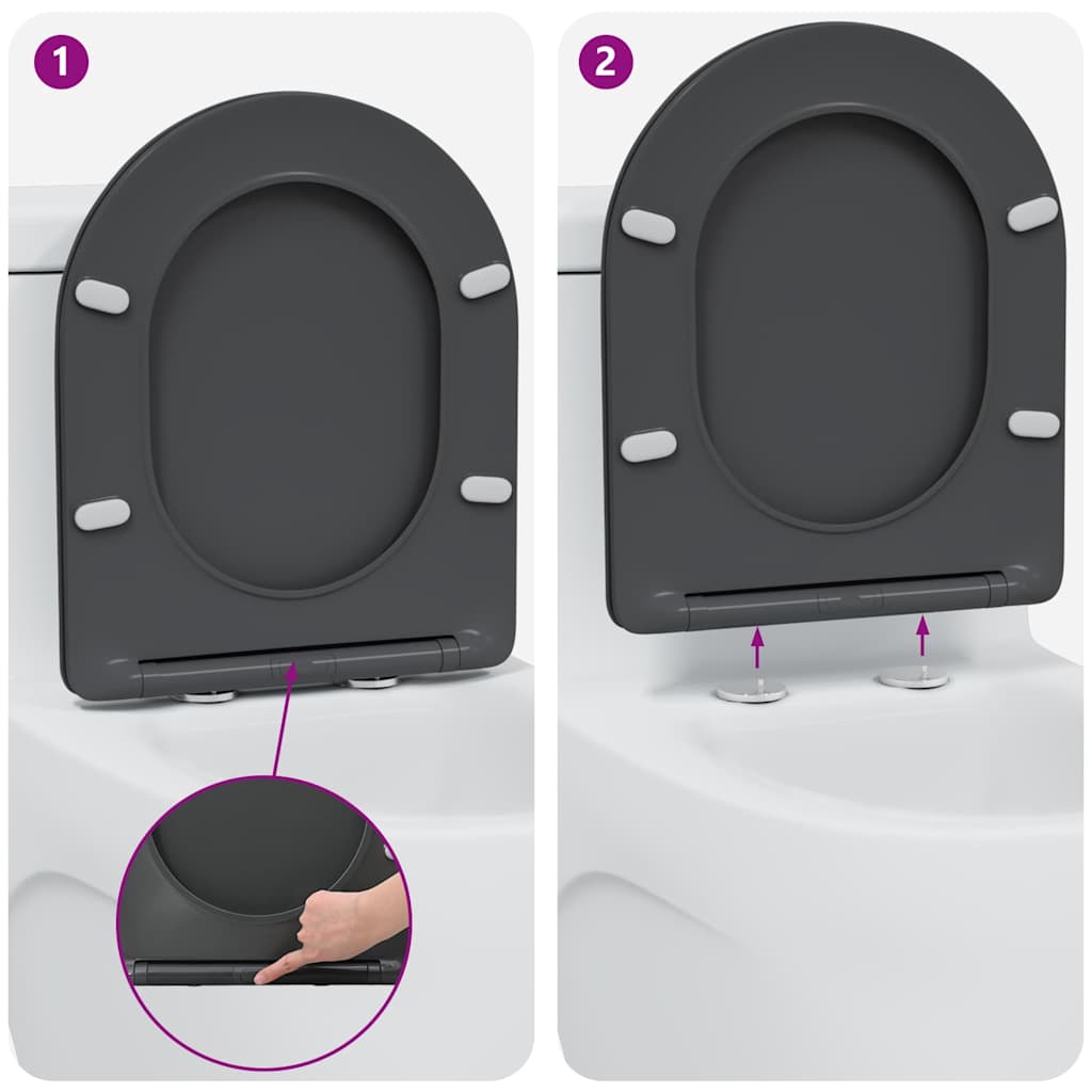 Quick Release Toilet suitable for Seat Anthracite