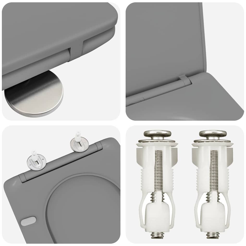 Quick Release Toilet suitable for Seat Grey 44 x 36.4 x 3.4 cm