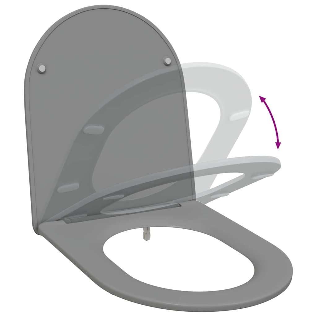Quick Release Toilet suitable for Seat Grey 44 x 36.4 x 3.4 cm