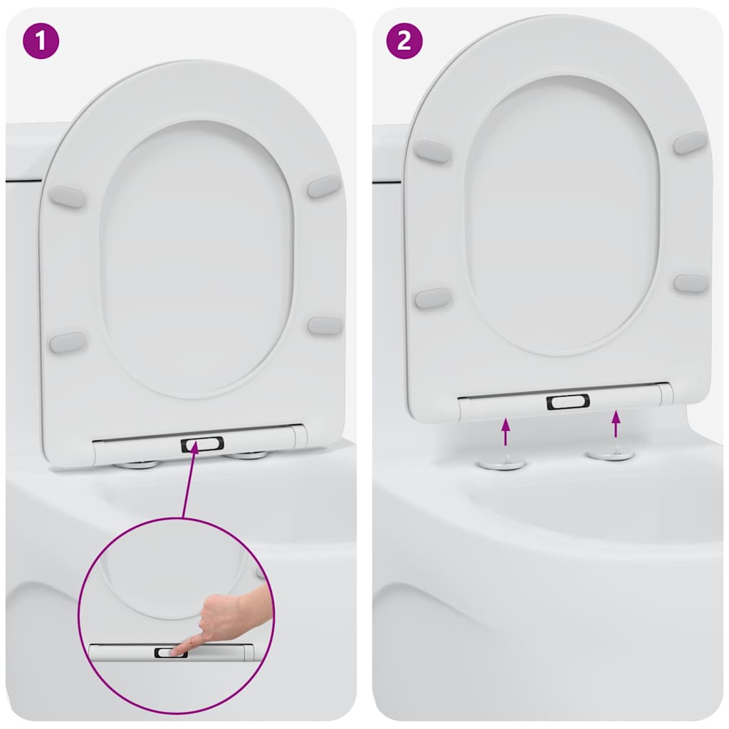 Quick Release Toilet suitable for Seat White 44 x 36.4 x 3.4 cm