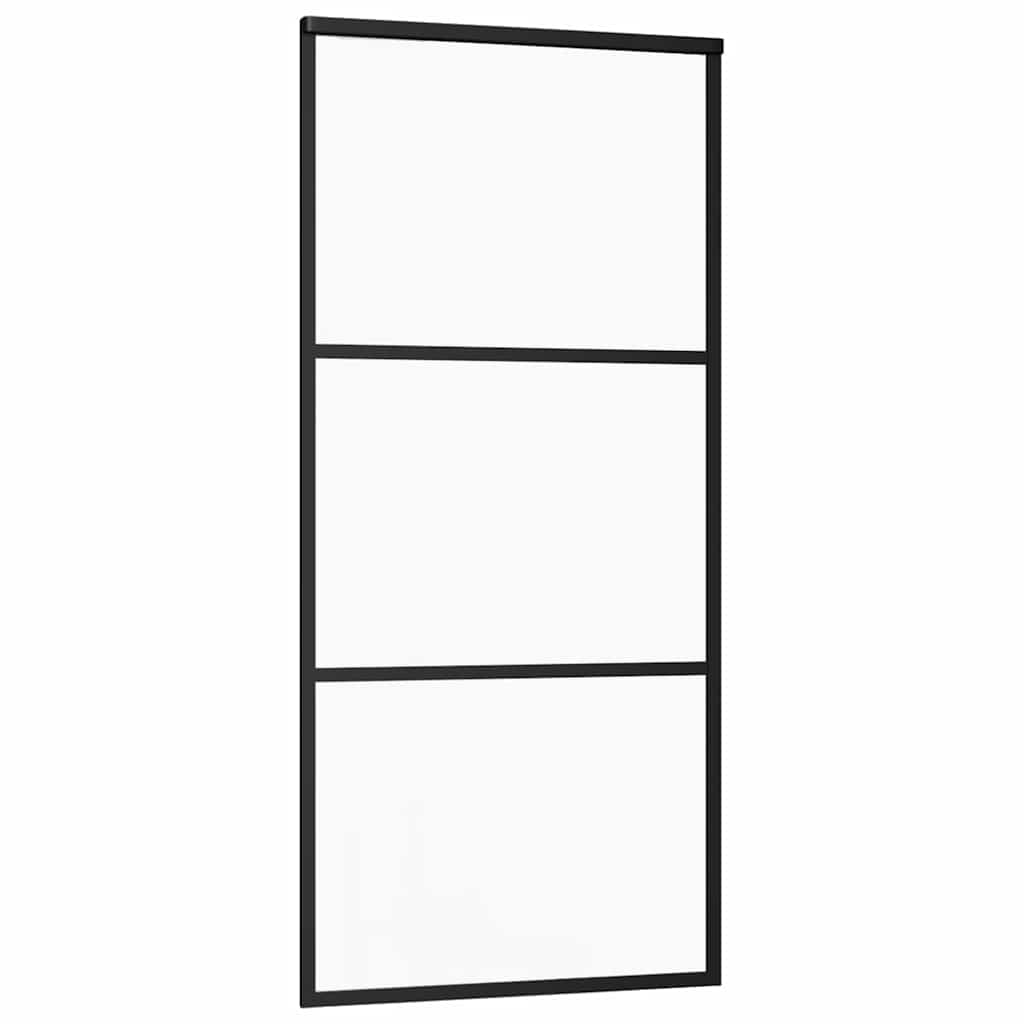 Sliding Door with Hardware Set 76x205 cm ESG Glass&Aluminium