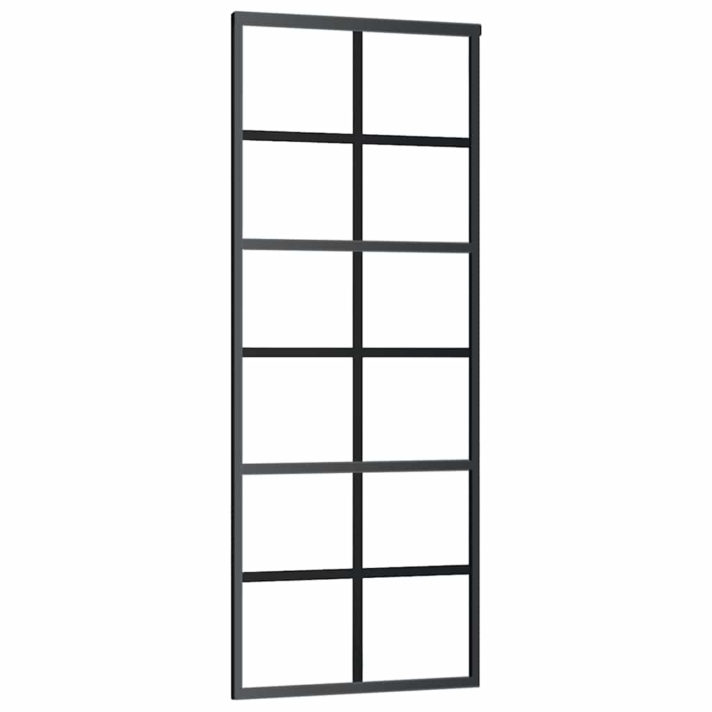 Sliding Door with Hardware Set 76x205 cm ESG Glass&Aluminium