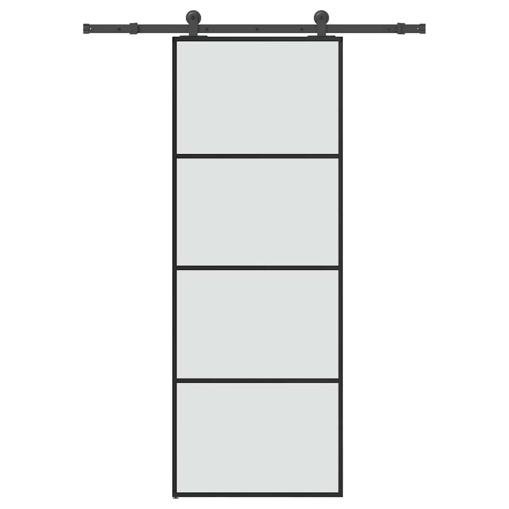 Sliding Door with Hardware Set 76x205 cm ESG Glass&Aluminium