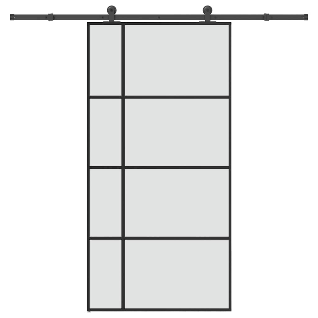 Sliding Door with Hardware Set 102,5x205 cm ESG Glass&Aluminium