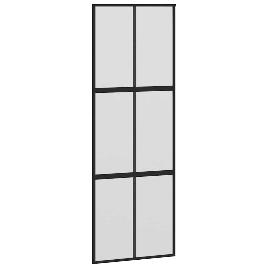 Sliding Door with Hardware Set 76x205 cm Tempered Glass&Aluminium