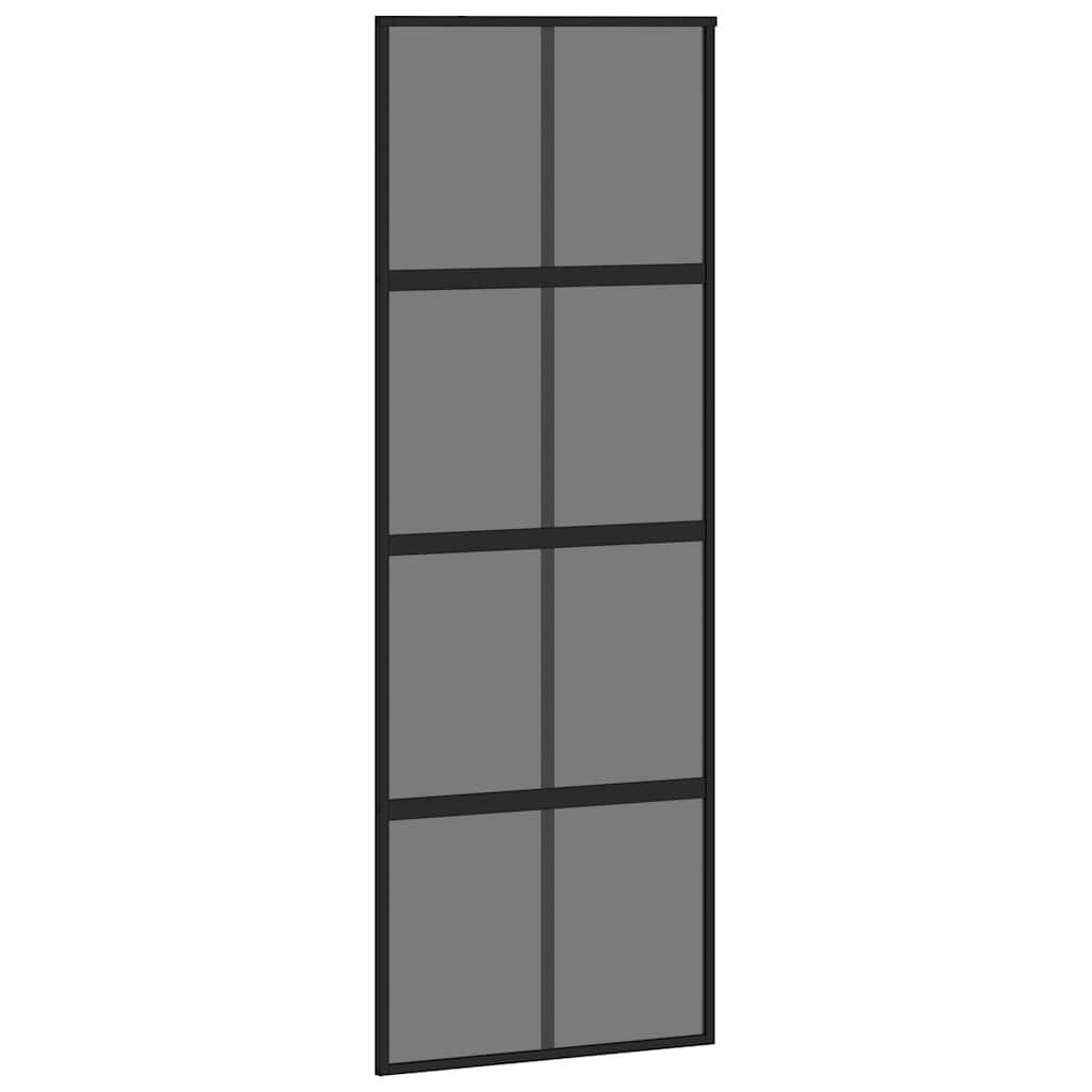 Sliding Door with Hardware Set 76x205 cm Tempered Glass&Aluminium