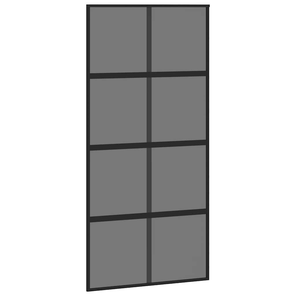 Sliding Door with Hardware Set 102.5x205 cm Tempered Glass and Aluminium