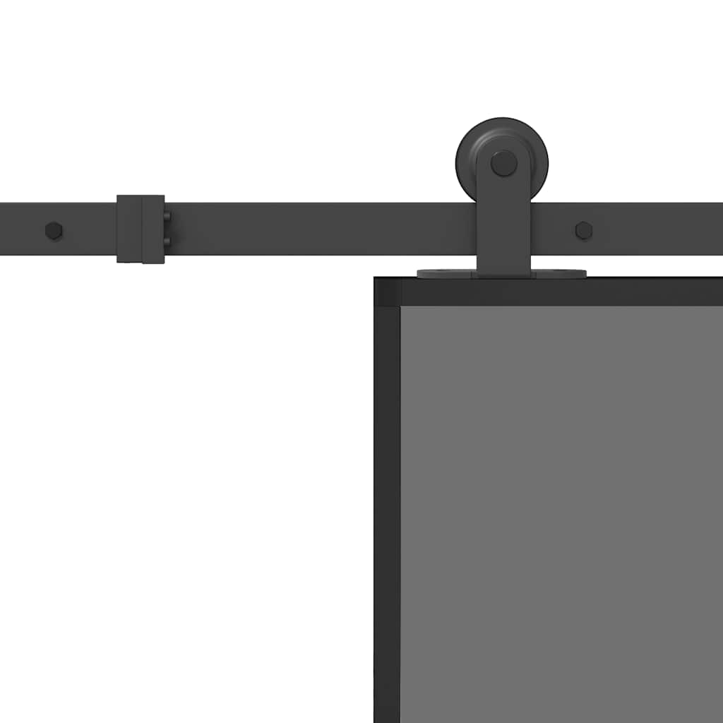 Sliding Door with Hardware Set 102.5x205 cm Tempered Glass and Aluminium