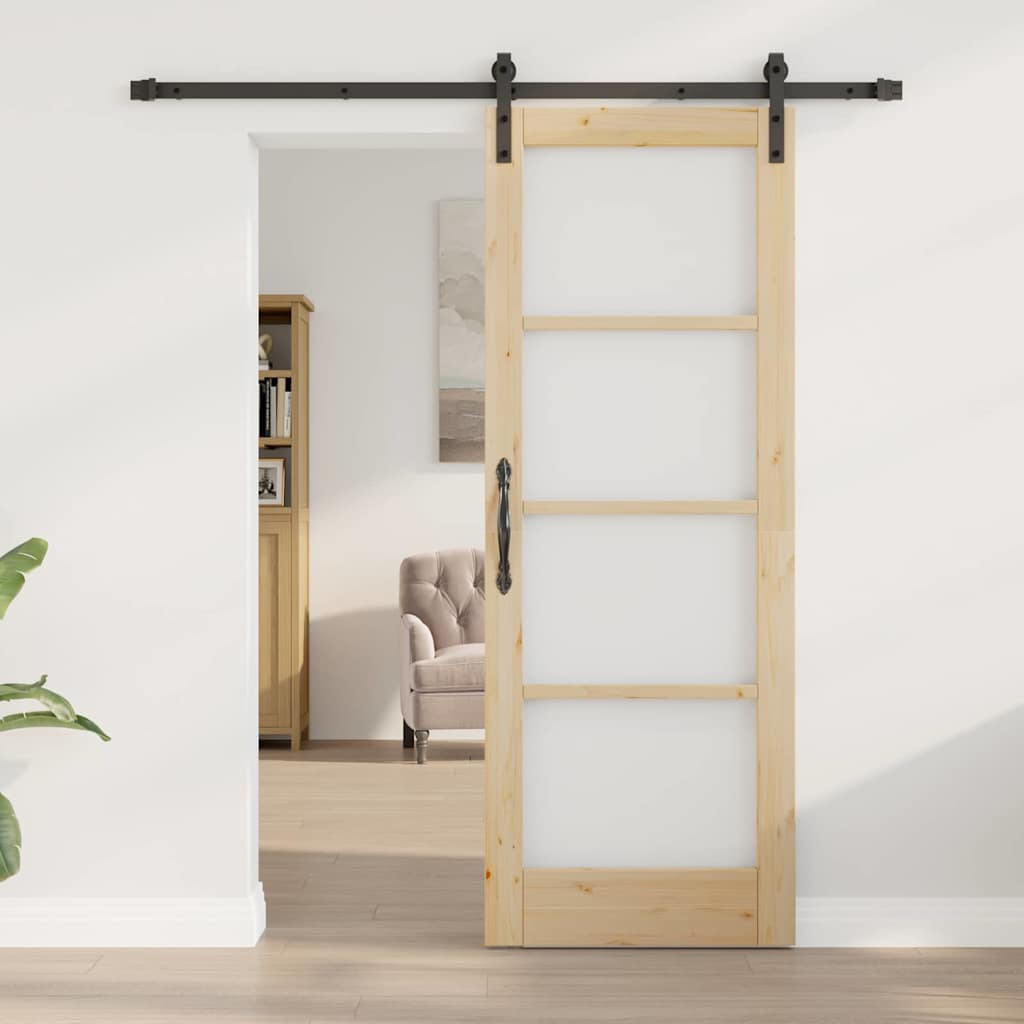 Sliding Door ORKDAL Brown 73.5 x 198.5 cm Solid Pine wood