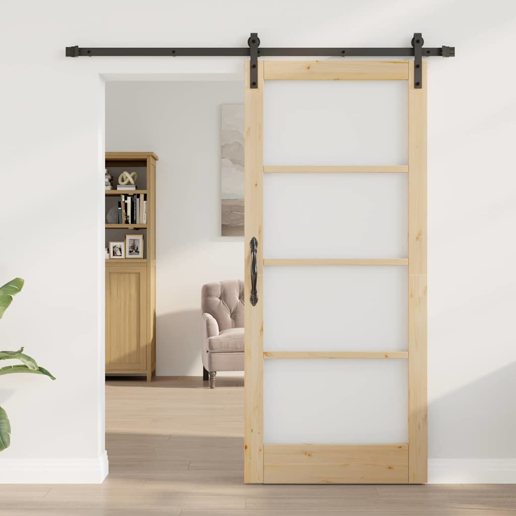 Sliding Door ORKDAL Brown 86 x 198.5 cm Solid Pine wood