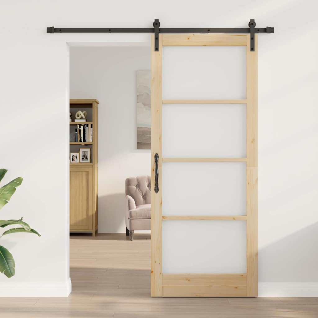 Sliding Door ORKDAL Brown 86 x 211 cm Solid Pine wood
