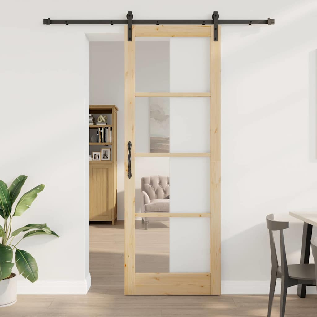 Sliding Door ORKDAL Brown 83 x 232 cm Solid Pine wood